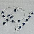 thumbnail image 3 of Iolite Gemstone Necklace Set Handmade Ethnic Adjustable Chain Jewelry Oval Shape, 3 of 3