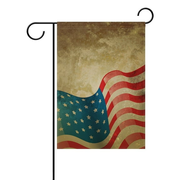 POPCreation Vintage American Flag Polyester Garden Flag Outdoor Flag Home Party Garden Decor 28x40 inches