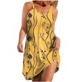 thumbnail image 2 of Bnwani Beach Dresses for Women,Women's Dresses,V-Neck,Sleeveless,Printed,Cropped,Yellow,XL, 2 of 5