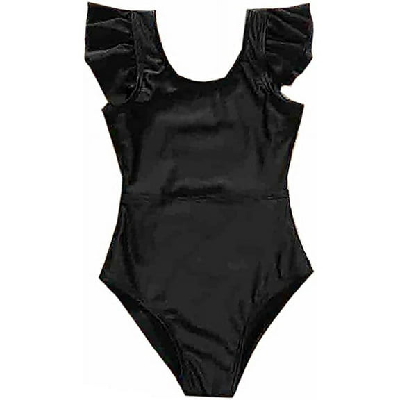 Styles I Love Mommy and Me Ruffle One Piece Swimsuit Black Matching Family Bathing Suit Beach Pool Swimwear (Girl, 12-18 Months)