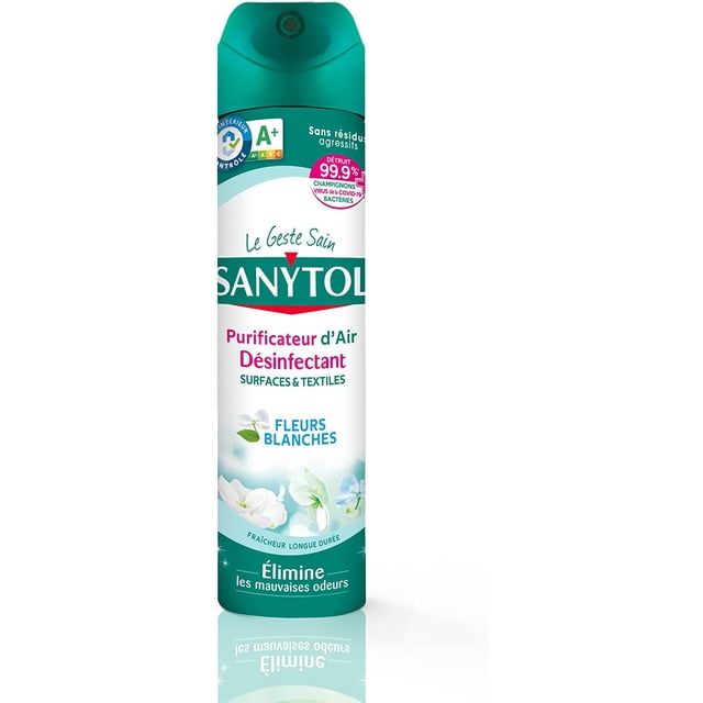 Sanytol Aerosol 4 En 1 Desinfecta Superficies, Aire, Textiles Flores Blancas SHIRET Hogar