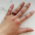 thumbnail image 2 of Satin Chrome Red Breathable Silicone Ring for Men and Women 6mm Bandwidth, 2 of 5