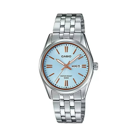 Casio Women’s Ice-Blue Dial Stainless Steel Bracelet Watch - LTP-1335D-2AVDF