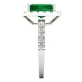 thumbnail image 3 of 3.84ct emerald cut green emerald 14k white gold halo Bridal Wedding Engagement Promise Anniversary Ring for Women size 5.25, 3 of 7