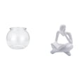 thumbnail image 1 of Adorno abstracto transparente para pecera, para peces pequeños, jarrón de mesa, acuario, hogar, oficina, estante, sala de estar, decoración de estante, 1 of 8