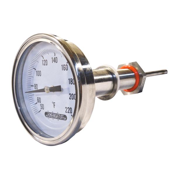 3" Thermometer 6" Probe w/ Cooler Bulkhead