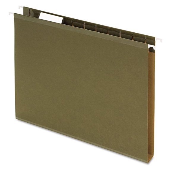 04152X1 Reinforced 1" Extra Capacity Hanging Folders, Standard Green