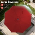 thumbnail image 4 of Autlaycil 10 ft Red Solar Patio Umbrellas with 32 LED lights for Market Outdoor Pool, Steel Tilt Crank, 4 of 7