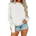 thumbnail image 3 of Inglocry Long Sleeve Shirts for Women Casual Crewneck Sweatshirt 2025 Trendy Loose Basic Tops White S, 3 of 7