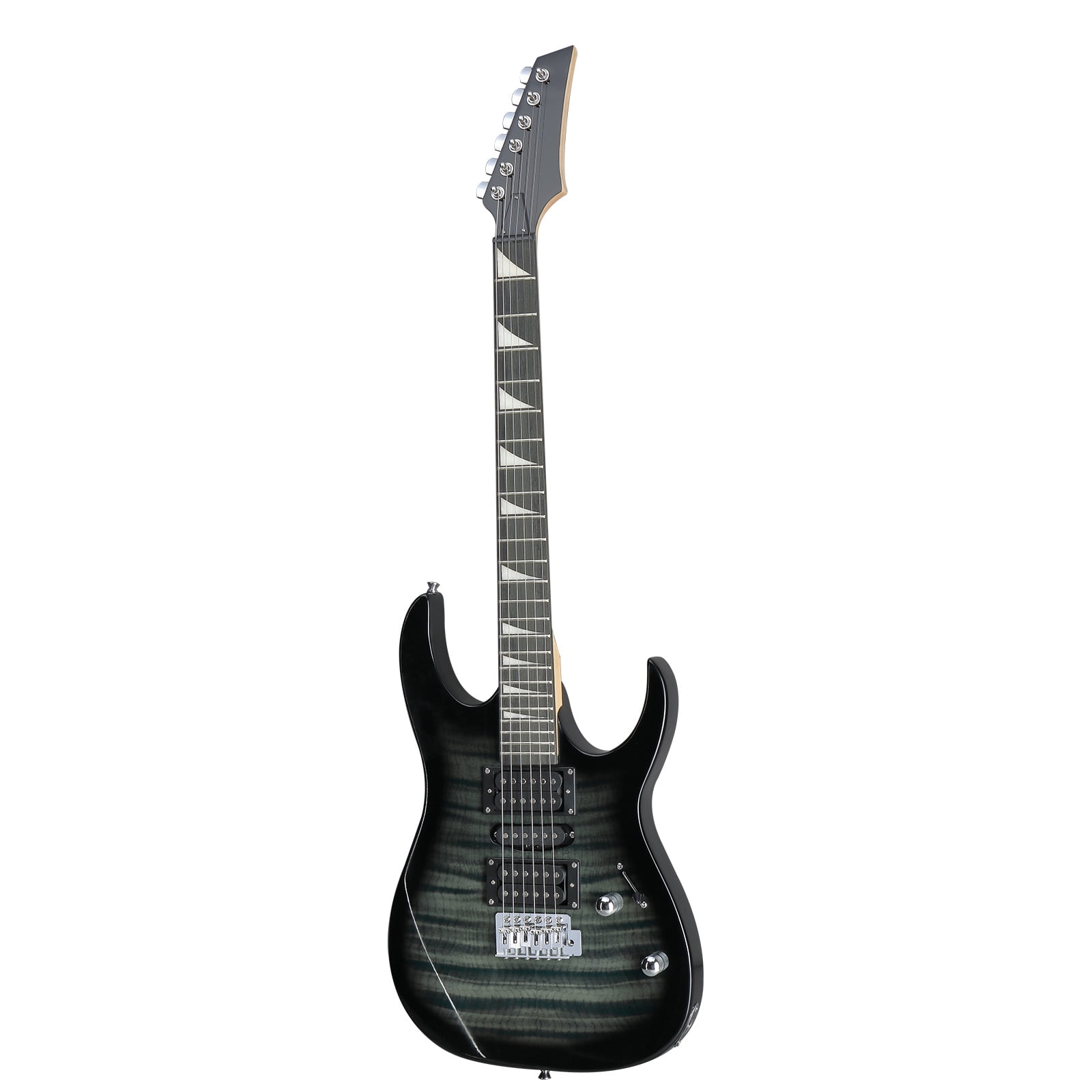 39in Electric Guitar HSH Pickups Black Complete Starter Kit for Hard Tiger-striped, Black