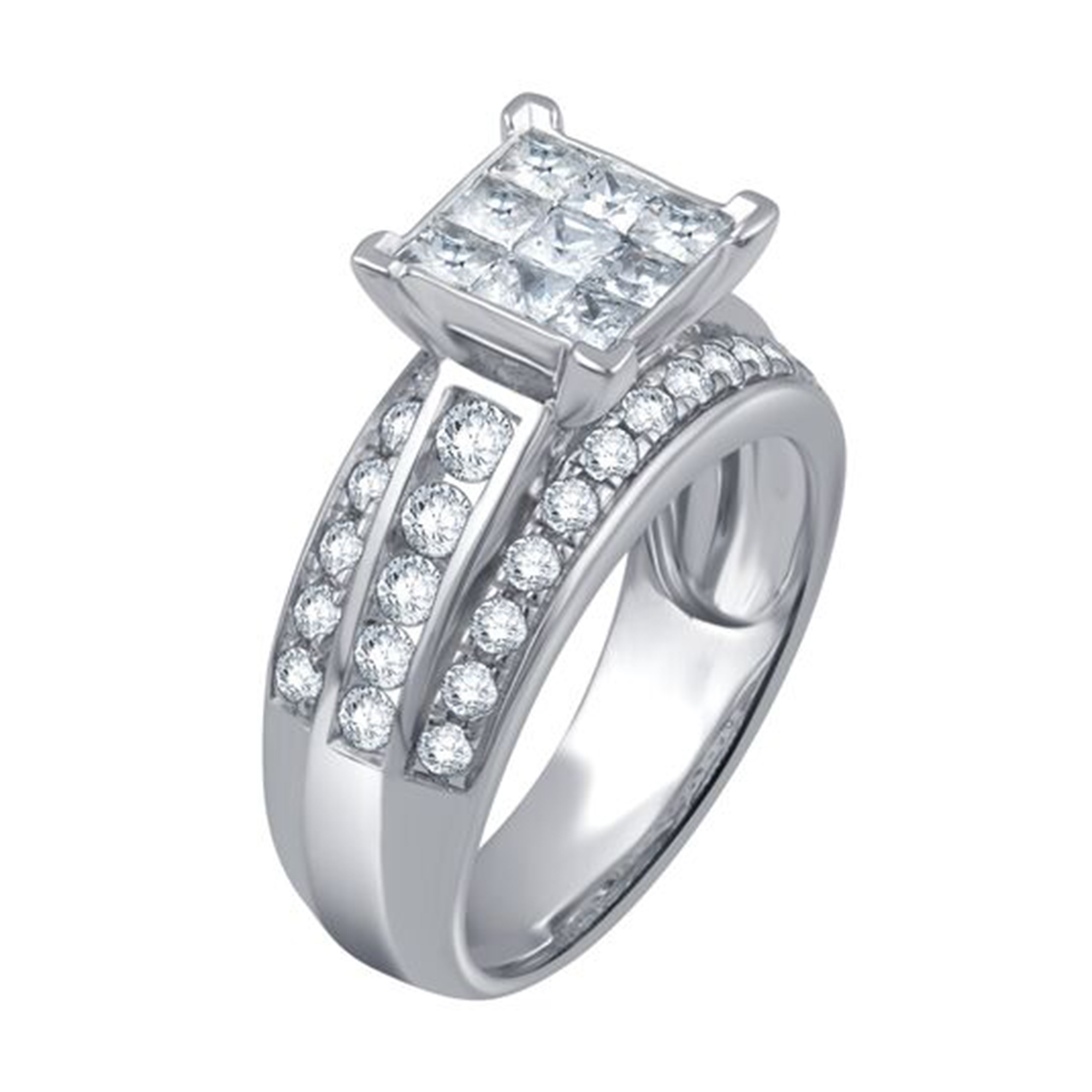 1-1/2 Carat T.W. White Diamond 10kt White Gold Bridal Ring