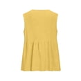 Summer Women'S Sleeveless Tops Solid-color Casual Sleeveless Buttoned V ...