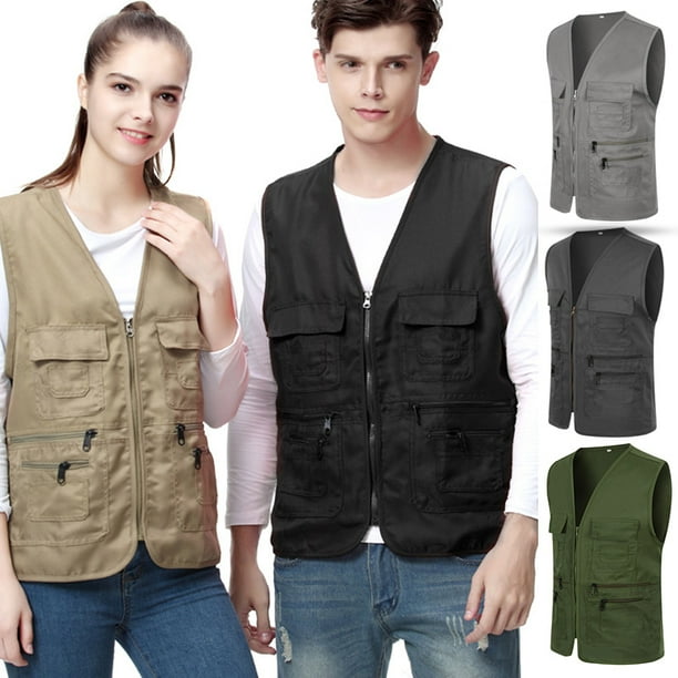  Men'S Fishing Vest Outdoor Men's Outdoor Vest , Men's  Breathable Multi-pockets Vest ,cotton For Camping Hunting Fishing  Photography Travel Gilet M,L,XL,XXL,3XL ( Color : Brown , Size : Asia(M) ) 