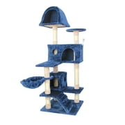CUPETS Cat Tree 51" Blue Cat Climber Pet Condo Furniture Multi-Level Activity Tree with Sisal Scratching Posts Suitable for Cats and Kittens