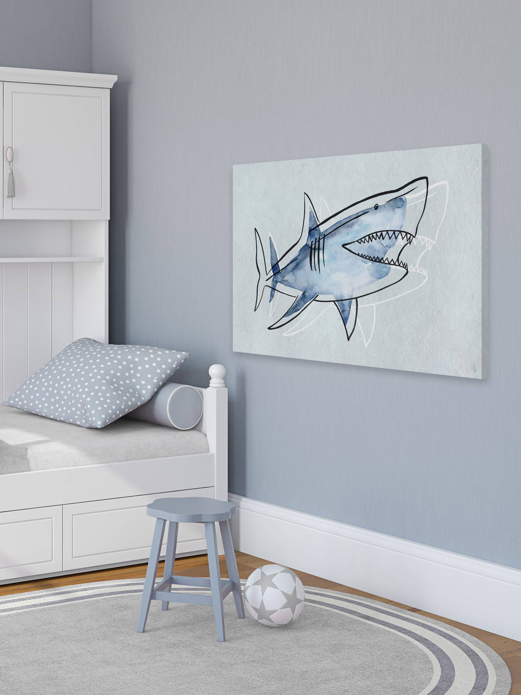 Marmont Hill Great Blue Shark II Canvas Wall Art