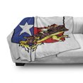 thumbnail image 2 of Reptile Soft Flannel Fleece Throw Blanket, Illustration of Warrior Horned Toad Standing for Texas City American Dream, Cozy Plush for Indoor and Outdoor Use, 50" x 70", Multicolor, by Ambesonne, 2 of 5