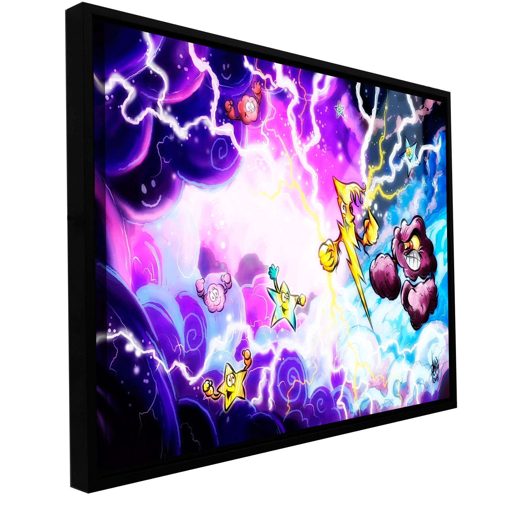 ArtWall Luis Peres "Thunder" Floater Framed Gallery-Wrapped Canvas