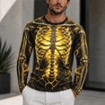 thumbnail image 2 of CONFREE Halloween Mens Short Sleeve Tshirts Crew Neck Spooky Skeleton Graphic Lightweight Fall Casual Tees, 2 of 6
