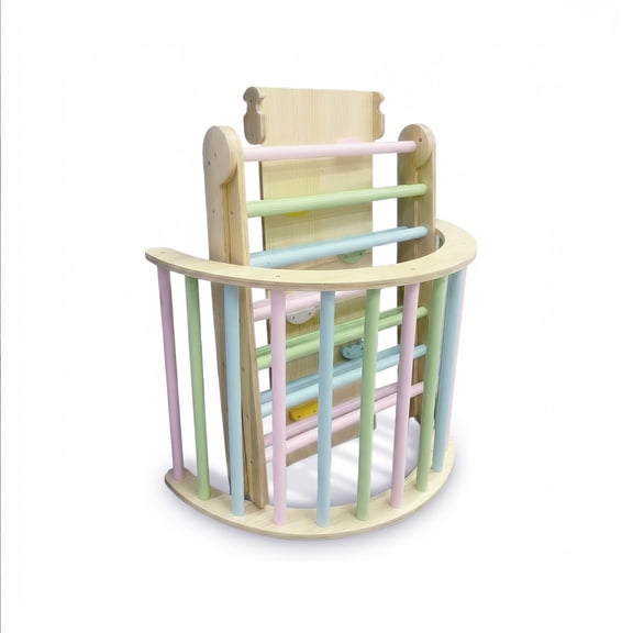 7-in-1  Set, Toddler Climbing Toy with Arch Ramp & Ladder Climbing Gym for Toddlers 1-3 Indoor Play  Wooden Foldable