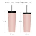 thumbnail image 6 of JoyJolt Vacuum Insulated Tumbler with Flip Lid and Straw - 24 oz - Pink, 6 of 6