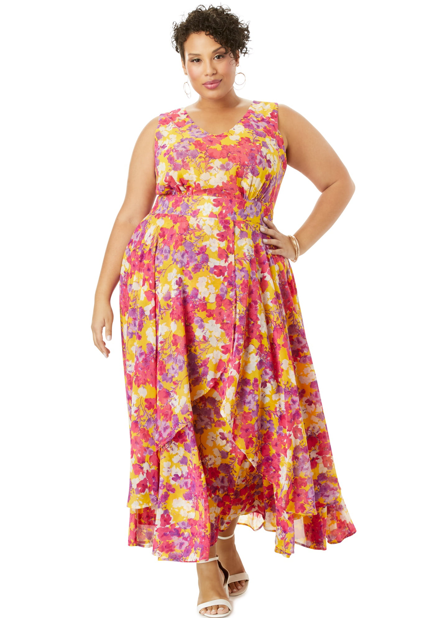 Jessica London Women's Plus Size Flyaway Maxi Dress Dress - Walmart.com