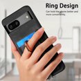thumbnail image 4 of Allytech for Google Pixel 7 2 in 1 Detachable Wallet Case, Retro PU Leather Ring Kickstand Card Slots Case for Women Men, Strong Magnetic Shockproof Slim Case for Google Pixel 7 - Black, 4 of 10