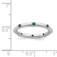 thumbnail image 5 of Created Emerald Sterling Silver Ring, 5 of 8