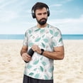 thumbnail image 4 of Wukai Leaf Print Green Print Men's Short-Sleeved Mesh T-Shirt,Quick-Dry Short Sleeve Workout T-Shirt-6X-Large, 4 of 8