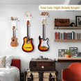 thumbnail image 4 of Soporte de pared para guitarra Keebofly de madera rústica con soporte para púas, paquete de 3 unidades, 4 of 8