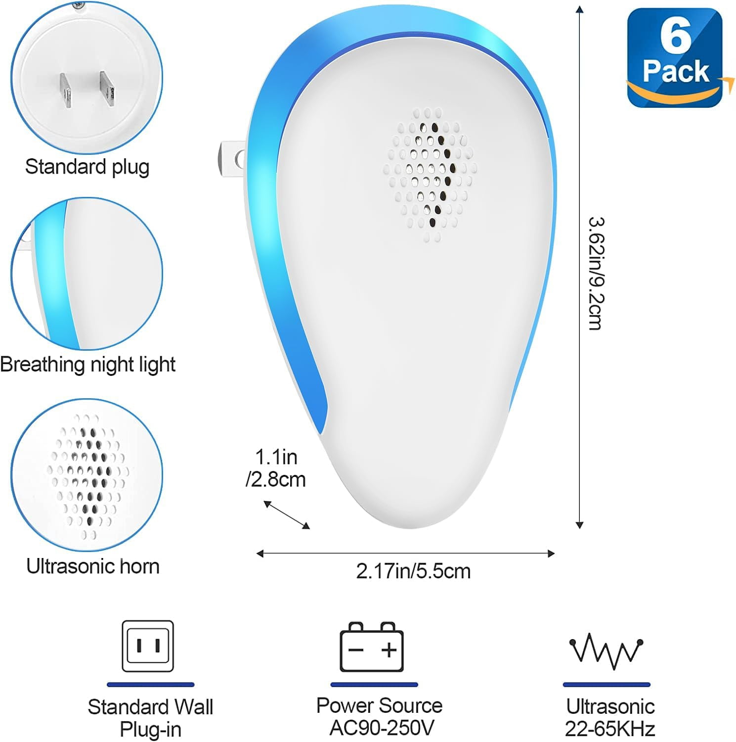 Ultrasonic Pest Repeler Plug in, Electronic Indoor Pest Repeler, Pest Control for Insects, Cockroaches, Mice, Spiders, Ants, Insects, Insects