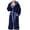 Blue, variant on Men Patchwork Fashion Long-Sleeved Hooded Belted Comfortable Night Gown Bathrobe