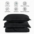 thumbnail image 6 of IR Imperial Rooms 3 Piece Quilt Set Chevron Bedding Microfiber Soft Bedspread with 2 Pillow Shams Black Queen, 6 of 12