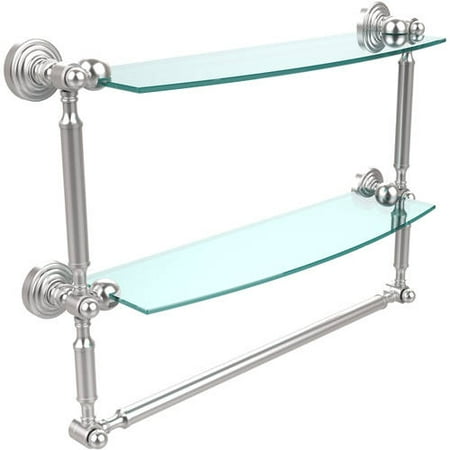 Waverly Place Collection 18" 2-Tiered Glass Shelf with Integrated Towel Bar (Build to Order)
