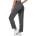 thumbnail image 5 of Inglocry Women's Golf Pants with 2 Pockets 7/8 High Waisted Stretch Ankle Pants for Women Business Casual Travel Athletic Work Dark Gray 2XL, 5 of 6