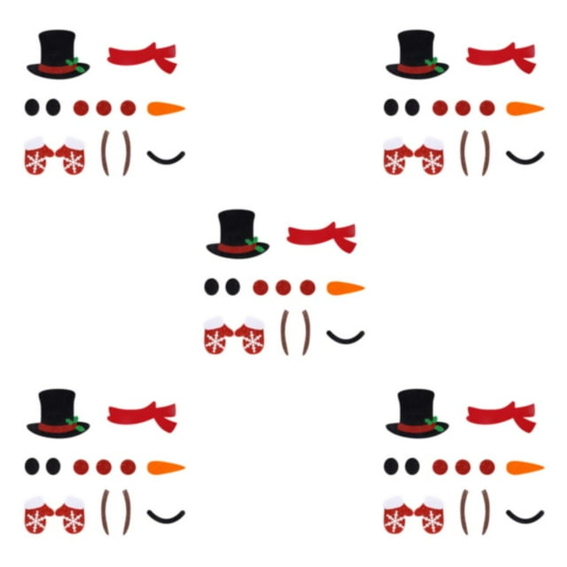 ZheElen Cute Easy To Apply Remove Christmas Window Stickers Wide Application Door Decal Christmas snowman 5Set