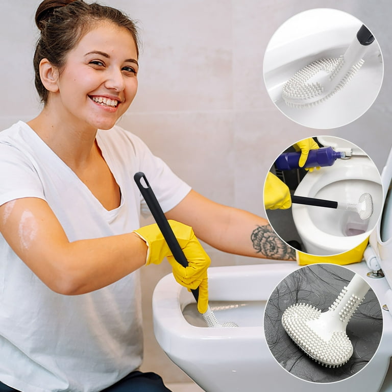 loopsun Golf Toilet Brush Soft Rubber No Dead Corner Detachable Long Handle Brush Leak Proof Base Toilet Cleaning Brush