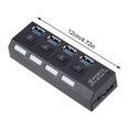 thumbnail image 2 of NAOJIE Multi Port Splitter,4 Port Usb 3.0 Hub,Usb A Port Data Hub with Independent On/Off Switch and Led Indicators(Black 3.0),Usb Hub for Pc,Usb Multiport Adapter,Multi Usb Port, 2 of 8