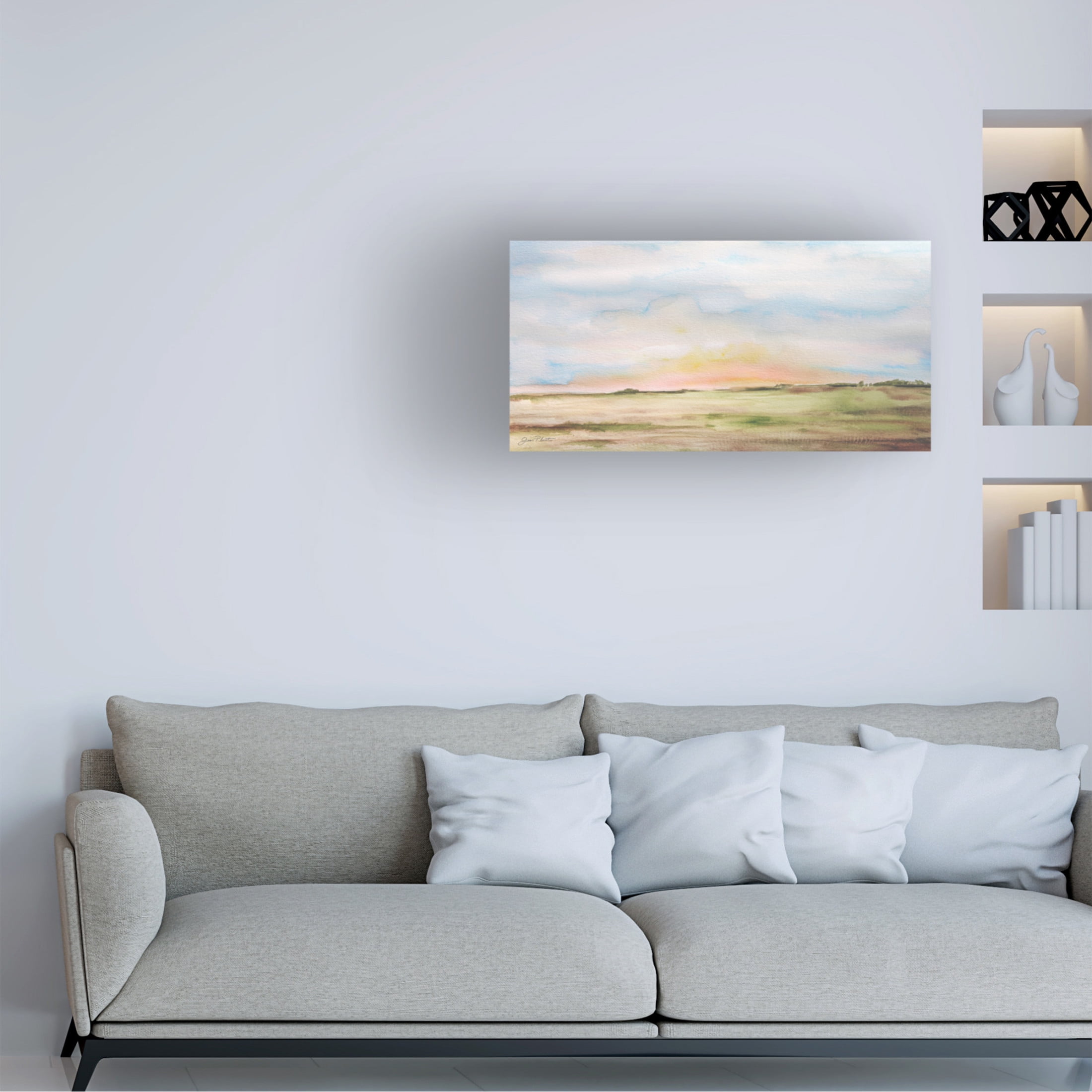 Canvas Wall Art - Jean Plout 'Dreamy Sunset' Wall Art for Living Room, Bedroom, or Office Décor by Trademark Fine Art - 19 x 10 Inches