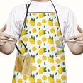 thumbnail image 2 of Yellow Lemon Fruit Slices White Pattern Apron-Garden Aprons for Women with Pockets-Cotton Linen Waterproof Kitchen Cooking Gardening Aprons Adjustable for Kitchen,Cooking,BBQ and Salon 33x27 Inch, 2 of 7