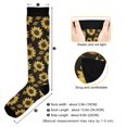 thumbnail image 3 of FORMRS Womens Knee High Socks Casual Long Thick Travel Daily Wear, 1 Pair, Black Sunflower Pattern, 3 of 6