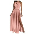 thumbnail image 2 of Jiyugala Casual Dresses for Women 2023 Women Long One Shoulder Elegant Evening Dress Fashion Elegant Dress Party Festive Party Dress With Slit, 2 of 7