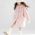 thumbnail image 6 of Mercatoo Girls Winter Hooded Wool Blend Coat Kids Star Button Down Long Sleeve Windproof Overcoat Cute Warm Trendy Jacket, 6 of 9