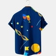 thumbnail image 4 of Lilgiuy Mens Mardi Gras Hawaiian Shirt Summer Candy Color Carnival Print Short Sleeve Lapel Collar Button Down Shirt Tropical Hawaiian Beach Shirt(Navy,XL), 4 of 5