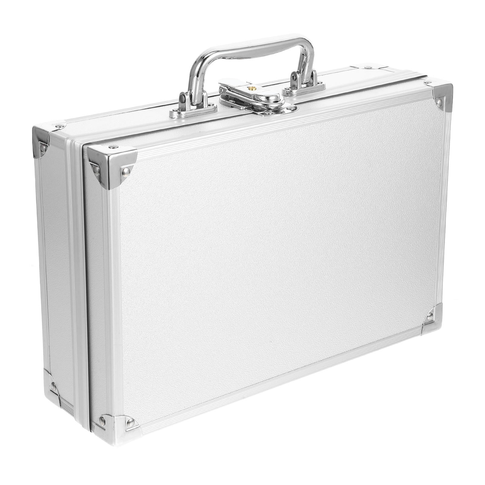 Hytrove Metal Briefcase Hard Brief Cases Silver 1Pcs