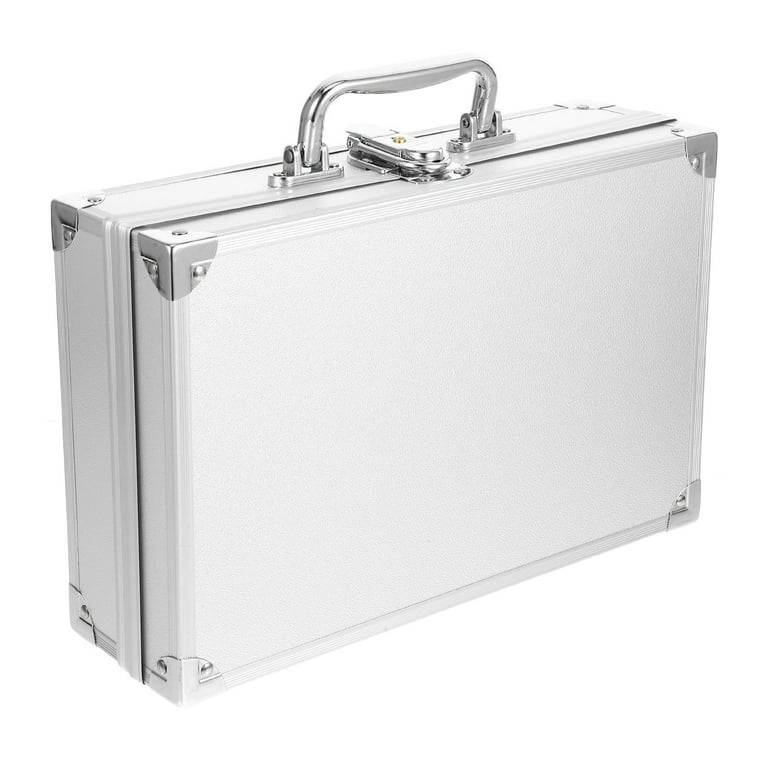 Hytrove Metal Briefcase Hard Brief Cases Silver 1Pcs