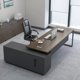 thumbnail image 3 of Dark Wood Reception Office Desk L Shaped Vanity Home Drawers Computer Desks Gaming Conference Study Mesa Escritorio Furniture My Lux Decor Round, 3 of 31
