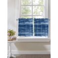 thumbnail image 4 of Navy Blue 2 Panel Kitchen Curtains for Small Windows, Vintage Modern Abstract Art Ombre Bathroom Tier Curtain, Short Window Treatment for Bedroom/Living Room 55"x24", 4 of 6