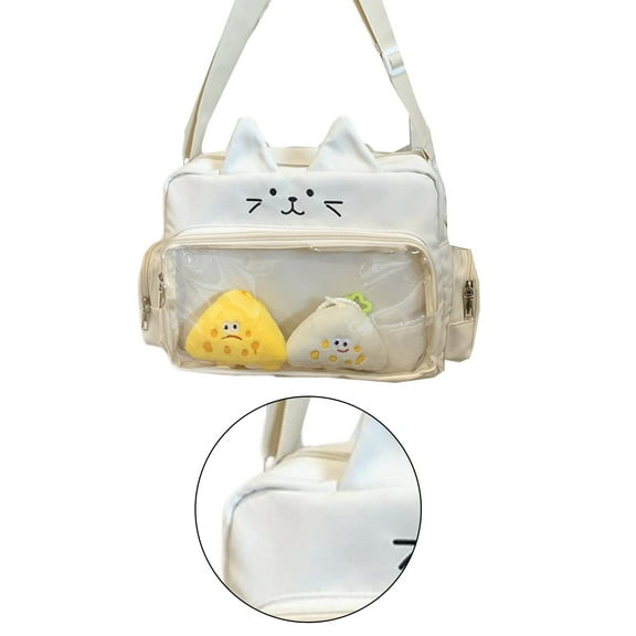Itabag Crossbody Bag with Clear Window Shoulder Bags Fashion Aesthetic Pin Display Satchel for Everyday Use