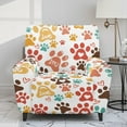 thumbnail image 2 of HELLHERO Fitted Recliner Chair Covers Slipcovers Animal Paw Print Cover for Recliner Chair with Foot Rest Comfortable Soft Couch Cover for Reclining Sofa, 2 of 8