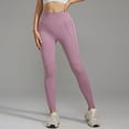 thumbnail image 2 of Riforla Womens Leggings High Waist Yoga Pants Soft Stretchy Workout Leggings with Pockets Comfortable Athletic Wear Women's Pants Pink M, 2 of 4